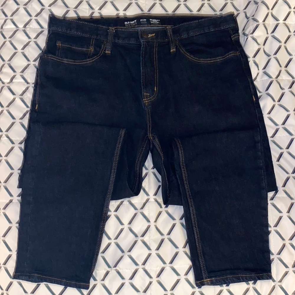 Old Navy Men’s 36x30 Relaxed Slim Taper Dark Blue Jeans